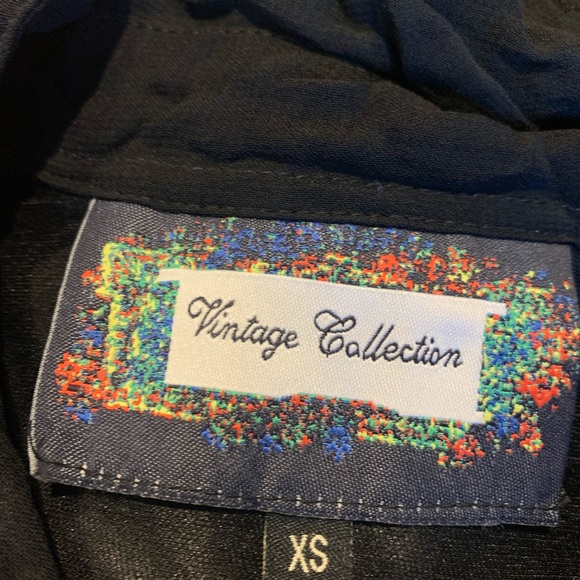 FLORAL BLACK SHIRTS WOMEN’S EMBROIDERED LONG SLEEVE BY VINTAGE COLLECTION - Picture 7 of 7